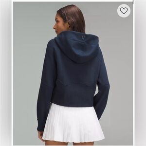 Scuba Oversized Full-Zip Cropped Hoodie Navy Size M/L